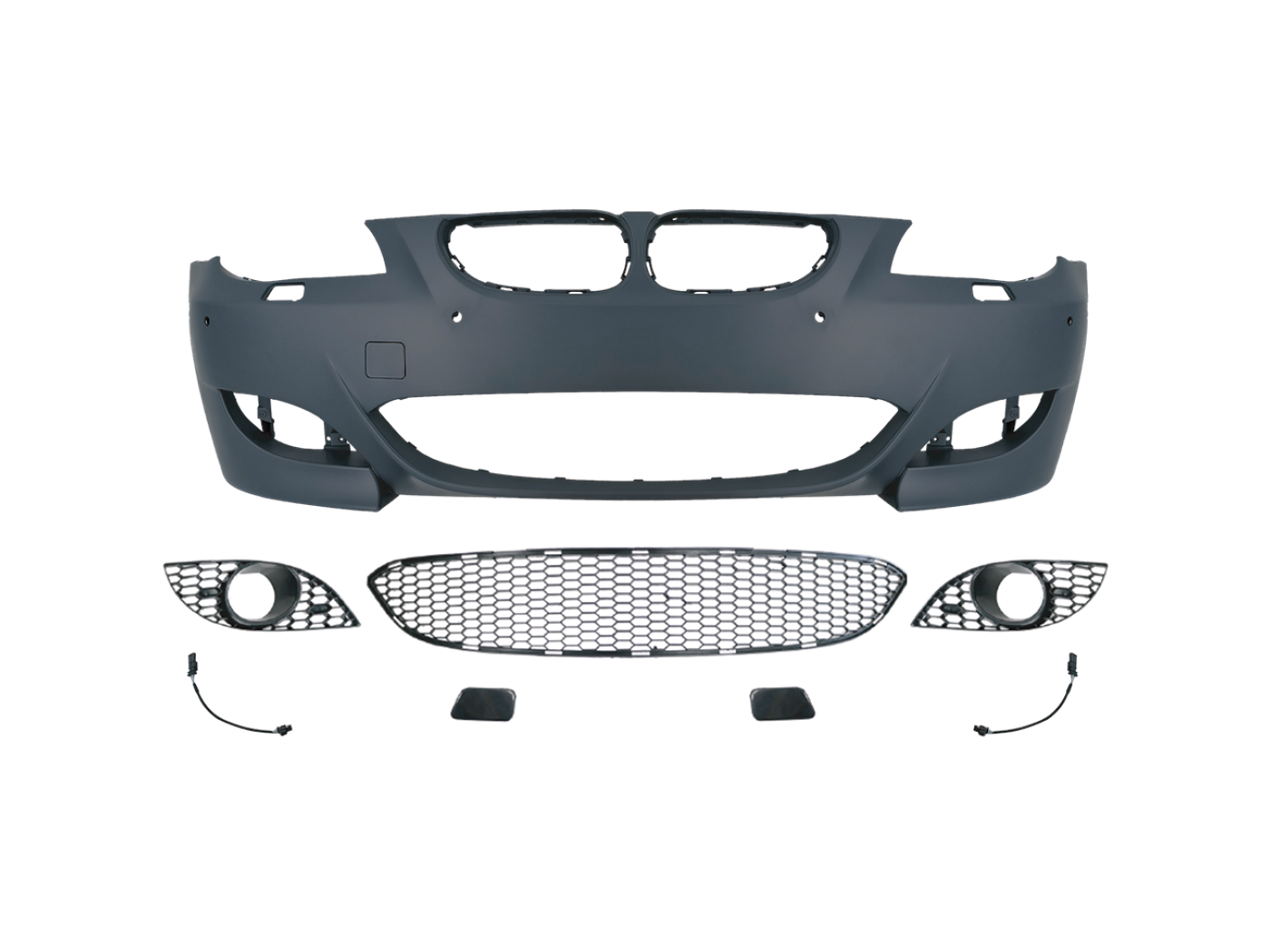 Body kit PP Material Front Bumper Assembly M5 Type Front Bumper Grille For Bmw 5S E60 2004-2010