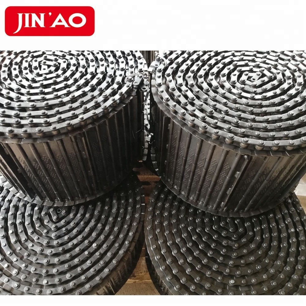 Steel or stainless steel scraps chip conveyor chain belt