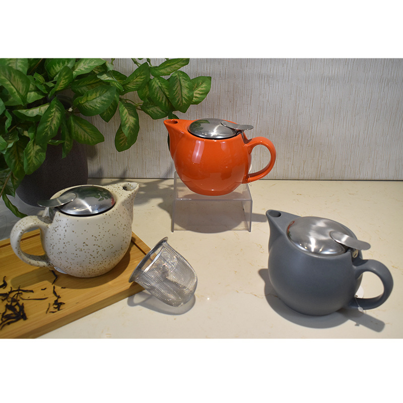 Factory direct special shape tea kettle reaction glazed 350 ml mini teapot with lid ceramic tea pots