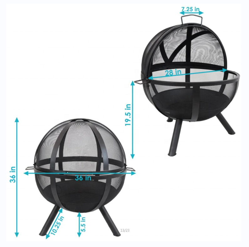 New Design Outdoor Steel Fire Bowl Round Fire Pit For Outdoor Garden Backyard Patio