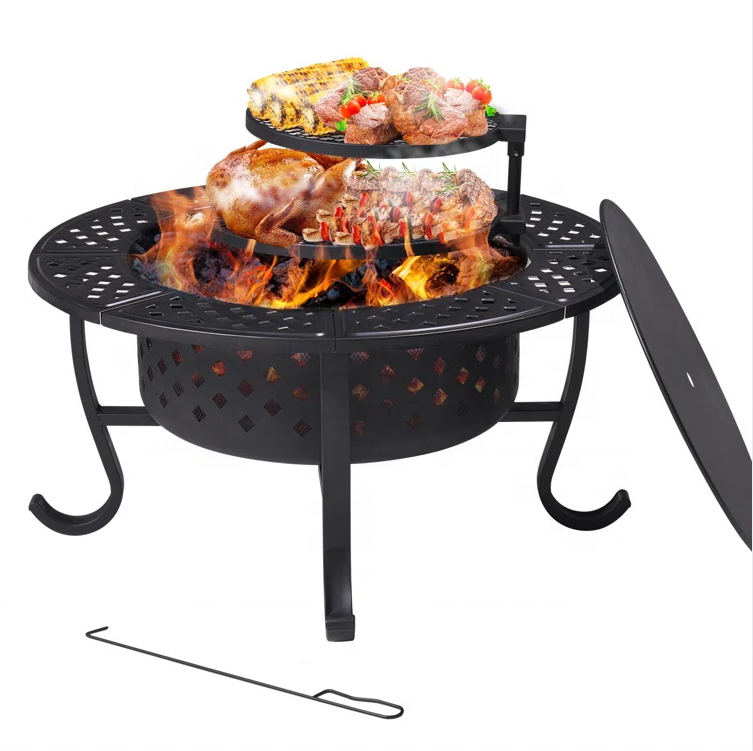 New Arrival Outdoor Wood Burning Bbq Grill Fire Pit Table For Garden Patio Camping Backyard