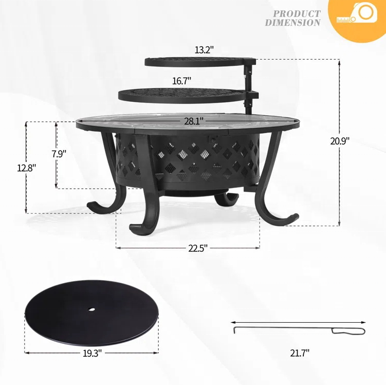 New Arrival Outdoor Wood Burning Bbq Grill Fire Pit Table For Garden Patio Camping Backyard