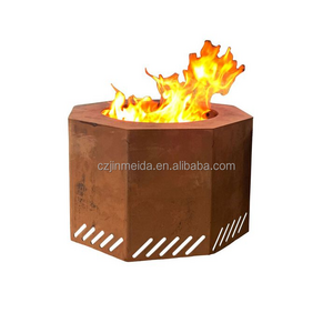 New Design Hexagon Fire Pit Outdoor Wood Burning Corten Steel For Patio Garden