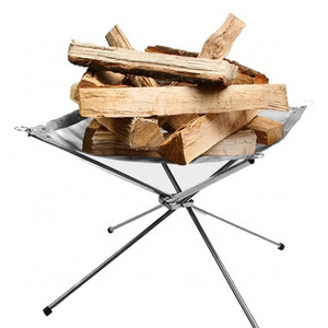 Hot Sale Outdoor Charcoal Wood Burning Folding Portable Stainless Steel Fire Pit