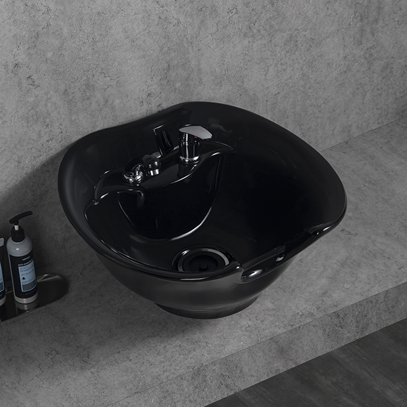 Ceramic Hairdressing Shampoo Chair Basin Sink Backwash Shampoo Bowl Sink Salon Furniture Modern Carton Box, Wooden Case