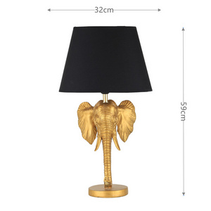 European hotel bedroom ornaments vintage lamp warm elephant table lamp for living room