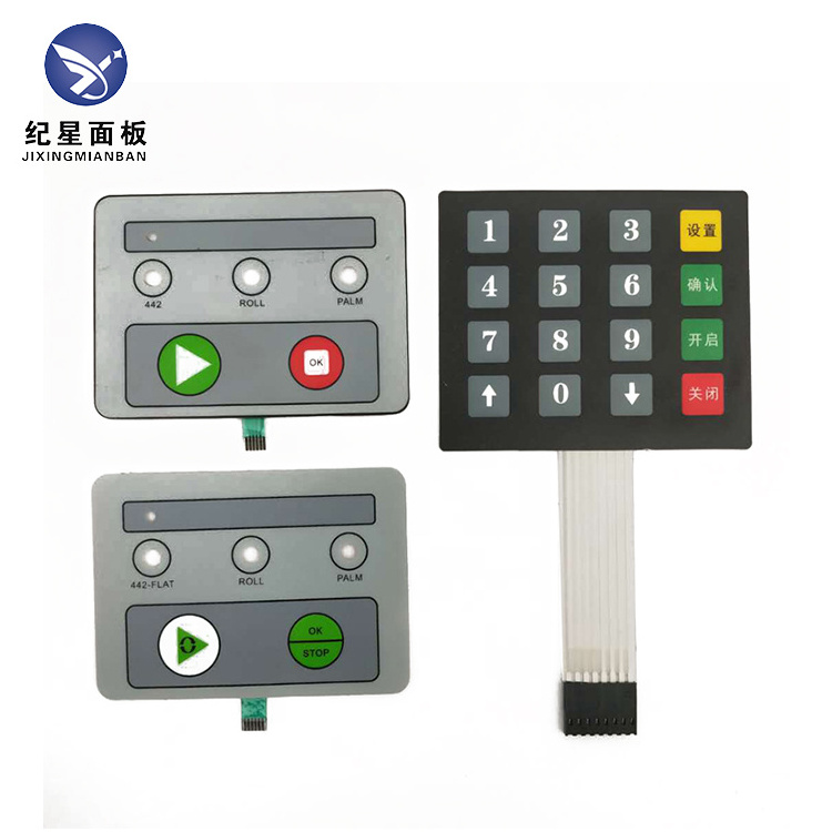 OEM Waterproof silicone rubber button key membrane switch overlay sealed membrane keypad keyboard panel pad