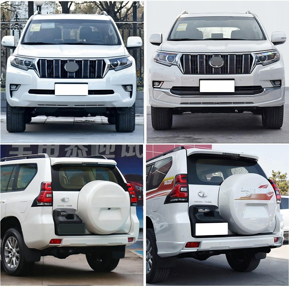 For Land Cruiser Prado 150 2017-2021 Upgrade Bumper Lip Grille GT Model Conversion PP Plastic Facelift Body Kit