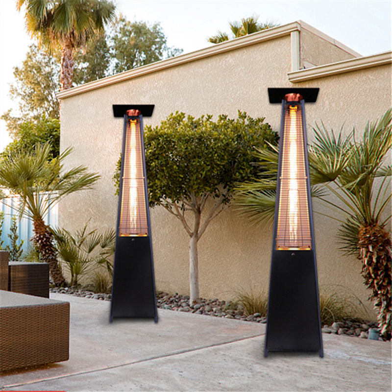 Outdoor quartz tube cast iron propane pyramid gas heating portable table top flame patio heater