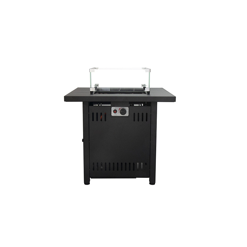 Classy Efficient Courtyard Iron Spray Plastic Lpg Rectangular 15.5Kw 50000Btu Gas Fire Pit With Square Glass