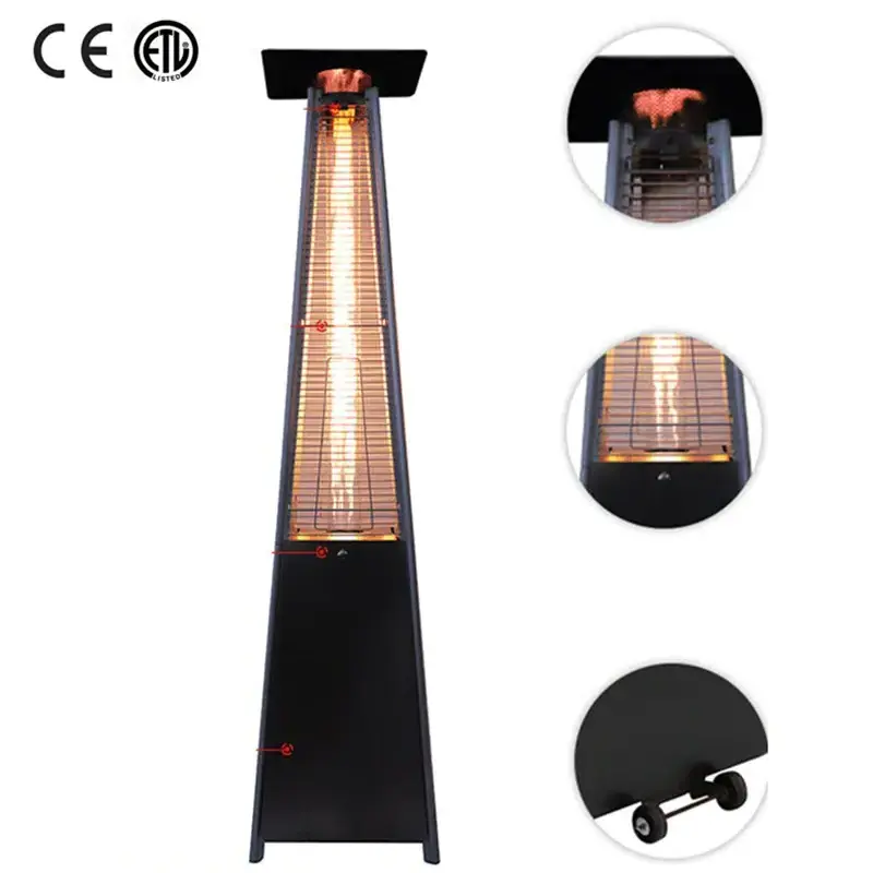 Hot Sales Outdoor Vertical Pyramid Heater Fire Glass Tube Outdoor Gas Pyramid Heater