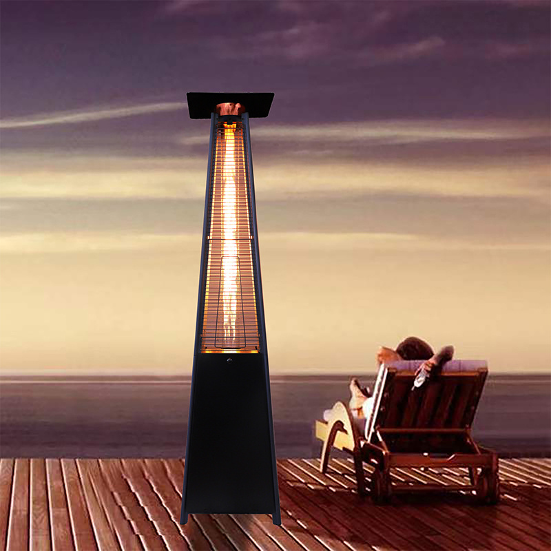 Outdoor quartz tube cast iron propane pyramid gas heating portable table top flame patio heater