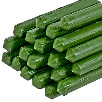 Green plastic sticks for plants