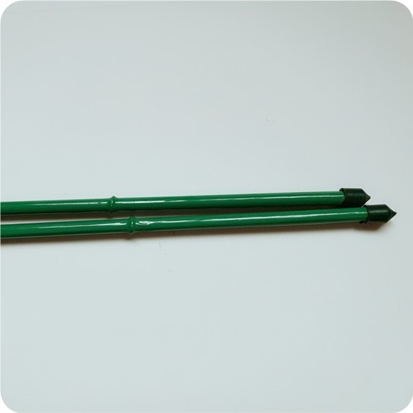 Green plastic coated bamboo poles