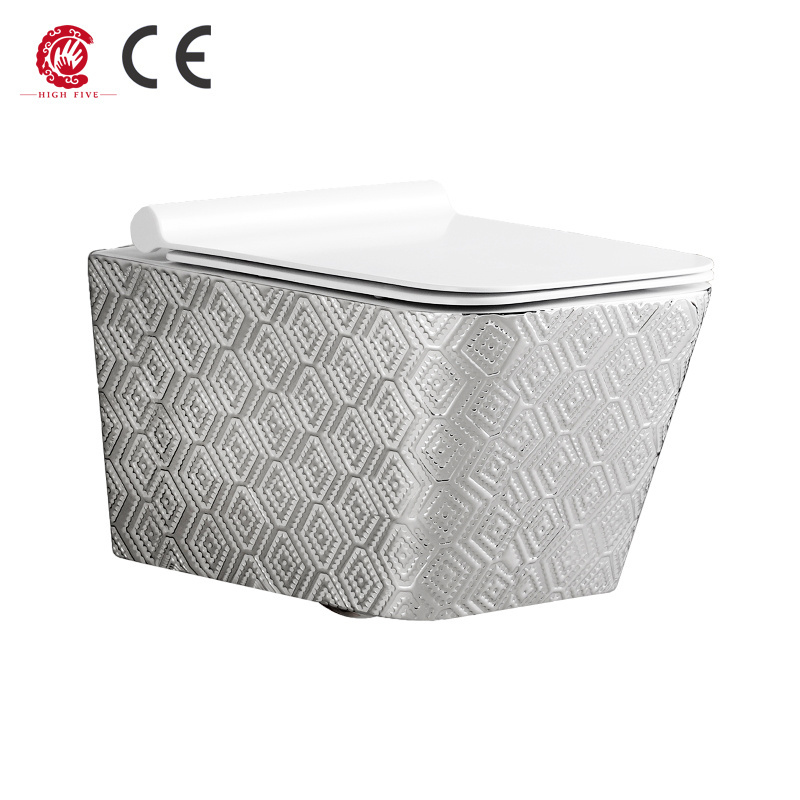 Asia Geometric Silver Electroplated White travel toilet seat cover high quality wall hung bidet toilets