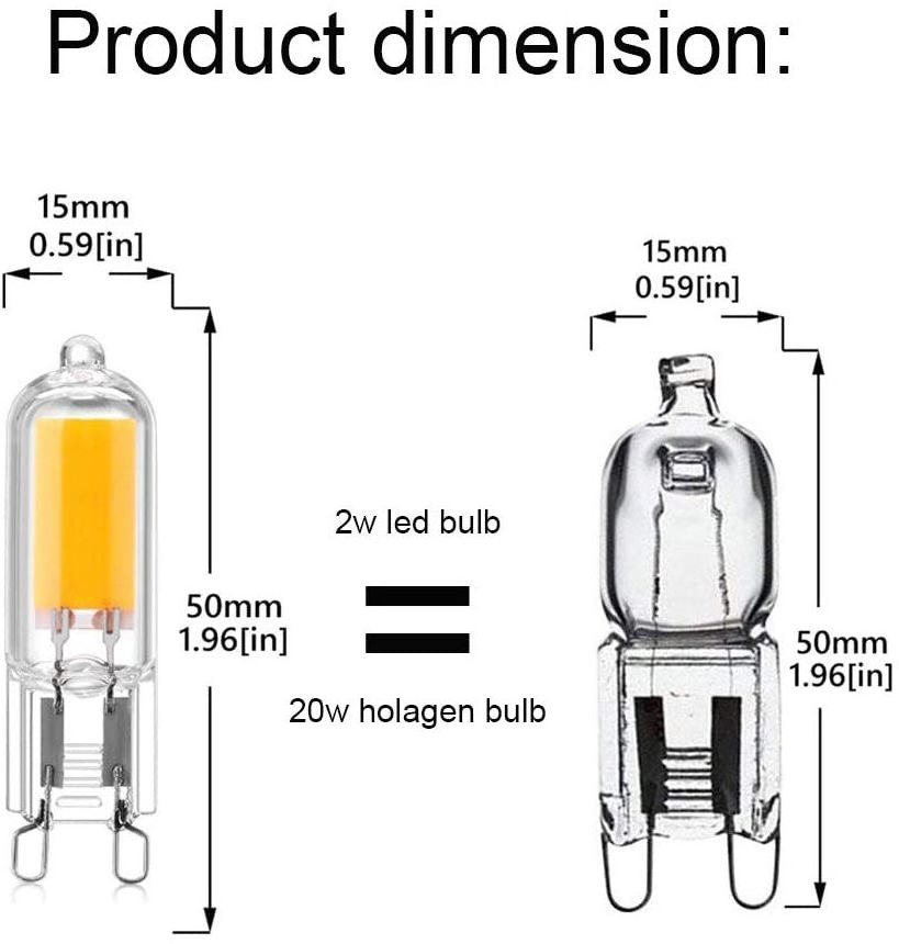 2021 G9 COB LED bulb  AC 220-240V 2W 4W LED bulb  Replace 20/40 Watt halogen lamp/