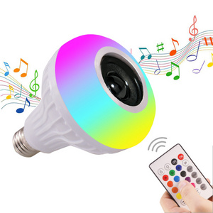 12W E27 Base Remote Control RGB +W Led Bulb Blue tooth Wifi Speaker Smart Light Bulb R95 Led Lamp