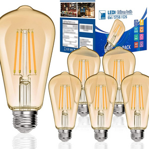 Energy Saving 4W Dimmable ST58 ST19 Vintage Edison Amber Led Light Bulbs Clear Led Filament Bulb