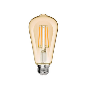 High Quality ST58 ST64 4W 6W Led Edison Bulbs 2700K Warm White Light Bulbs E26 E27 Antique Vintage LED Filament Bulb Amber Glass