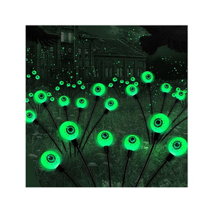 Halloween Decorations Outdoor Solar Scary Eyeball Lights 10LED Green Eyeball Swaying Firefly Lights Waterproof Solar Halloween P