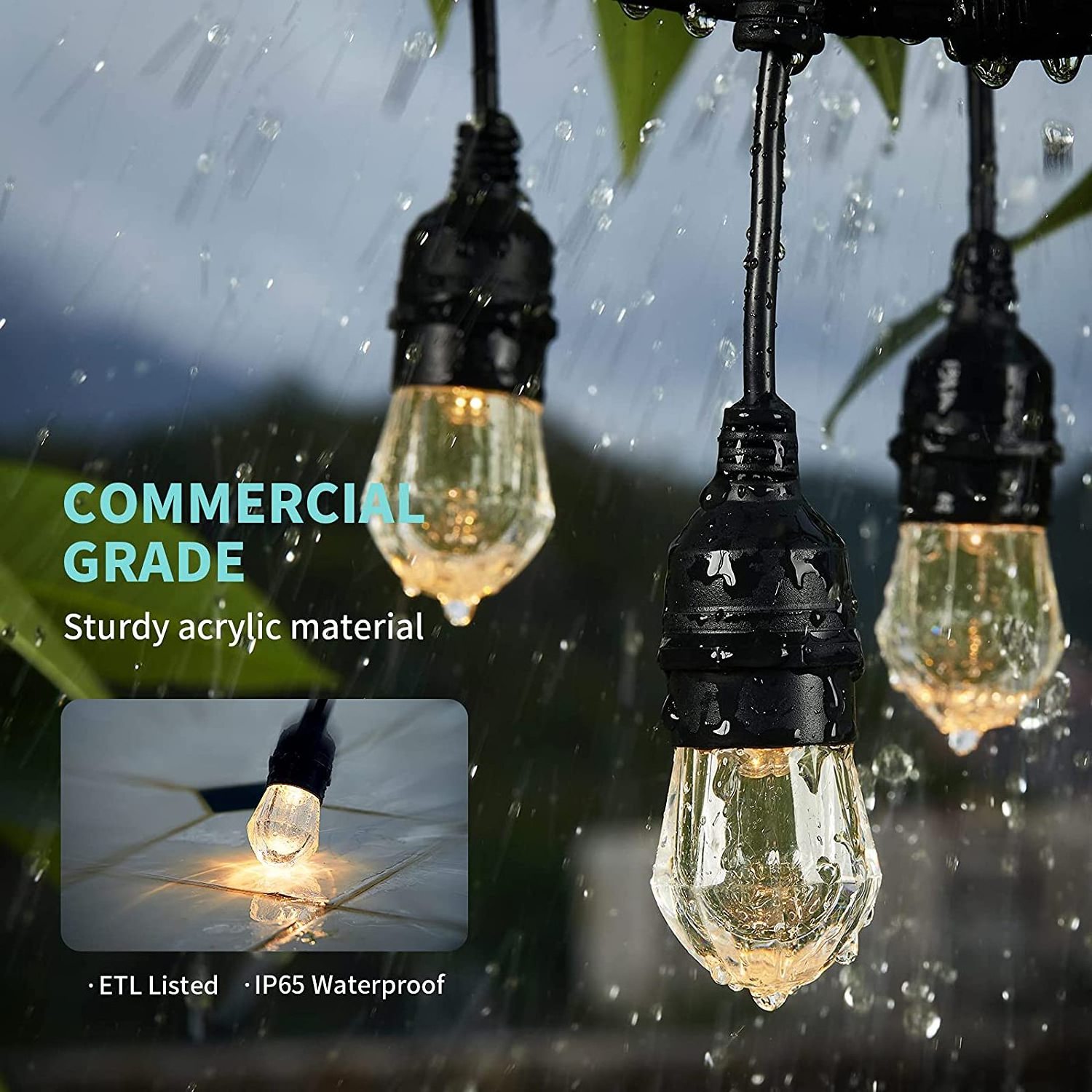 Hot selling courtyard garden bistro string lights outdoor light chain bulbs LED decorative retro series lights