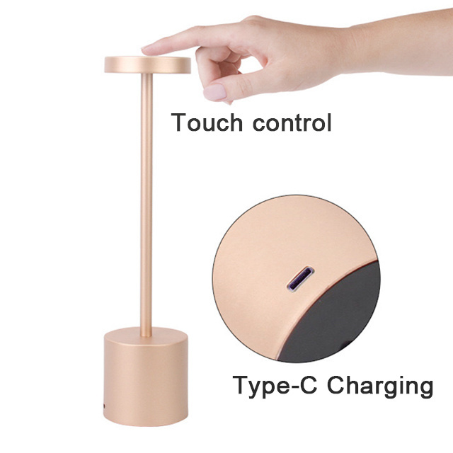 Cordless Rechargeable LED Table Lamp Modern Portable Battery Powered 3 Levels Brightness Table Light for Restaurant Dining Lamps