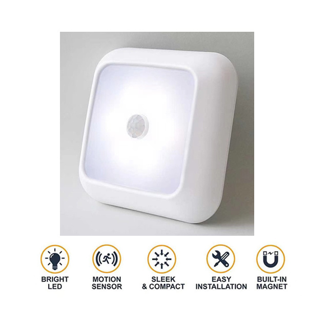 Battery Operated Mini Motion Sensor Lights with Strong Adhesive for Stairs, Under Cabinet, Closet, Bedroom, Kitchen Night Light