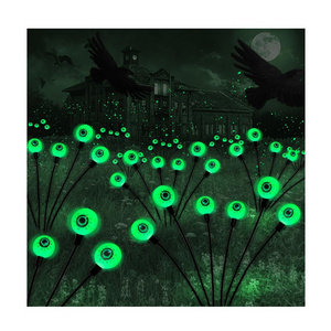 Holiday Decorations Outdoor Solar Scary Eyeball Lights 8LED Green Eyeball Swaying Firefly Lights Waterproof Solar Halloween P