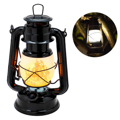 Battery Powered Outdoor Christmas Decorative 2 Modes Flickering Flame Effect Lantern Led Camping Light