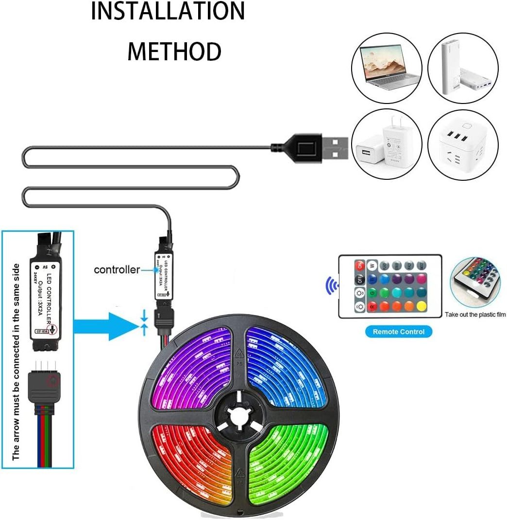 Smart RGB LED Strip Light SMD5050 12v 24v High Quality Strip Light with Remote Control Indoor Living Room Decorative Lighting