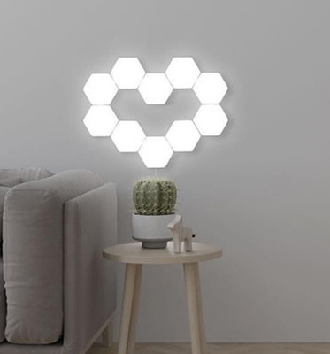 hexagonal Wall Lamp Quantum Light Modular Touch Sensitive Lighting Home Decor Removable Geometry Assembly Night Light