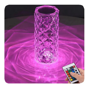 Romantic desk indoor rose 16 Color Changing RGB decorative Touch rechargeable USB led crystal night lights table lamp