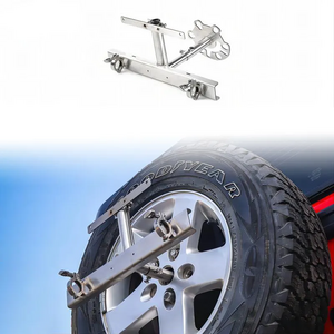 3 In 1 Stainless Steel License Plate Relocation Bracket Mount Rear Spare Tire Holder for Jeep Wrangler Jk 2007-2018