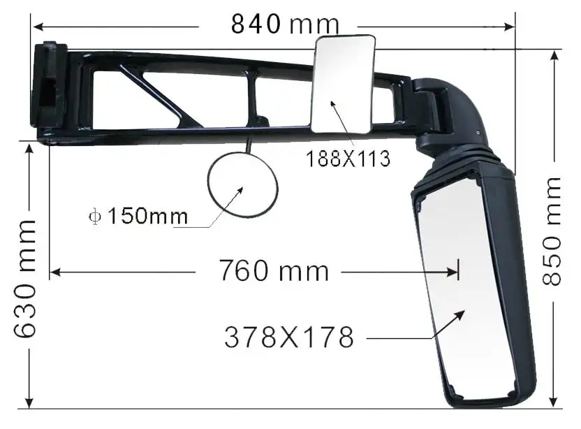 Hot Sales Bus Accessories Side Rearview Mirrors Kw19-ABS With E-Mark Certification For Volvo Bus Side View Mirrors Price