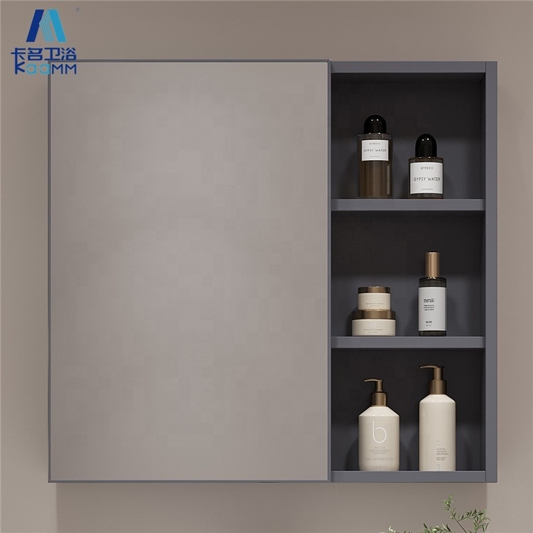 Luxury european style sanitary ware aluminum wall hung cabinet black bathroom vanity for sale