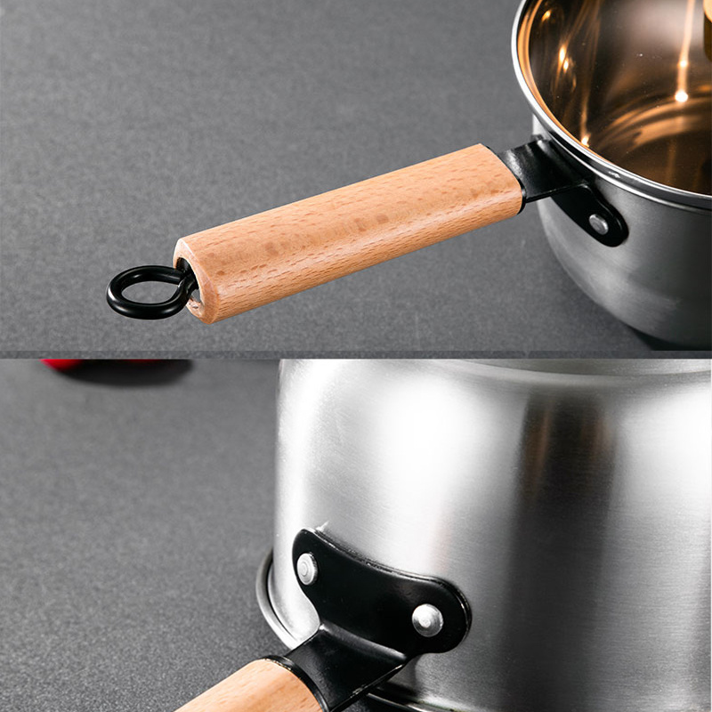 Milk Cooking Pot with Handles Heat Resistant pot for boiling milk Stainless steel milk boiler pot