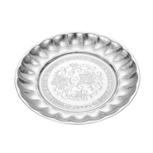 SS410 stainless steel flower plate food tray round serving trays dinner plate dishes dry fruit plate