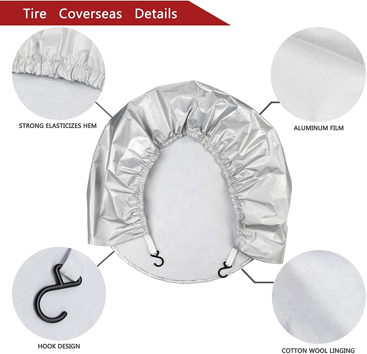 Tire Covers for RV Wheel (4 Pack),Rv Tire Covers Set of 4, Travel Trailer Camper Truck SUV Motorhome Waterproof Wheel Cover