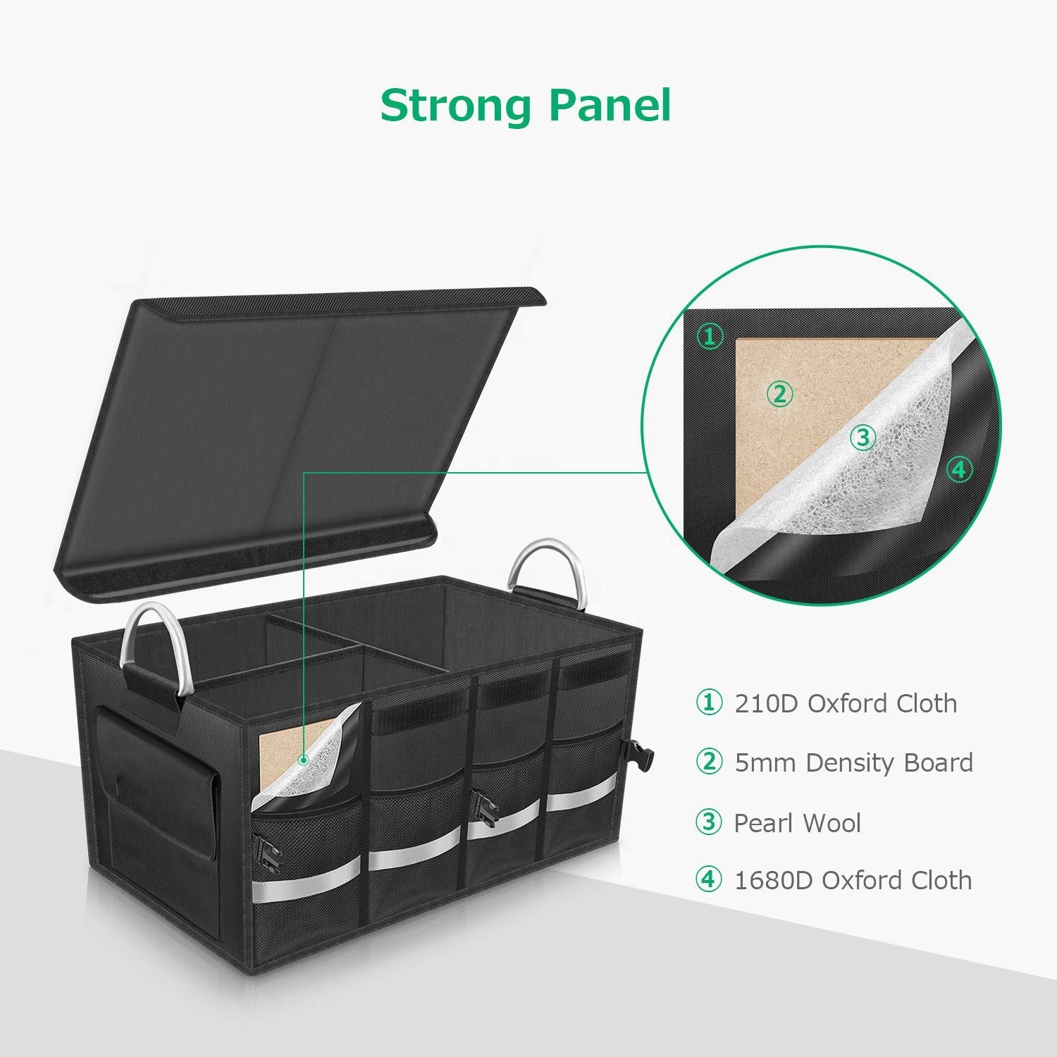 The latest designed promotional car trunk organizer, foldable storage, non-slip bottom