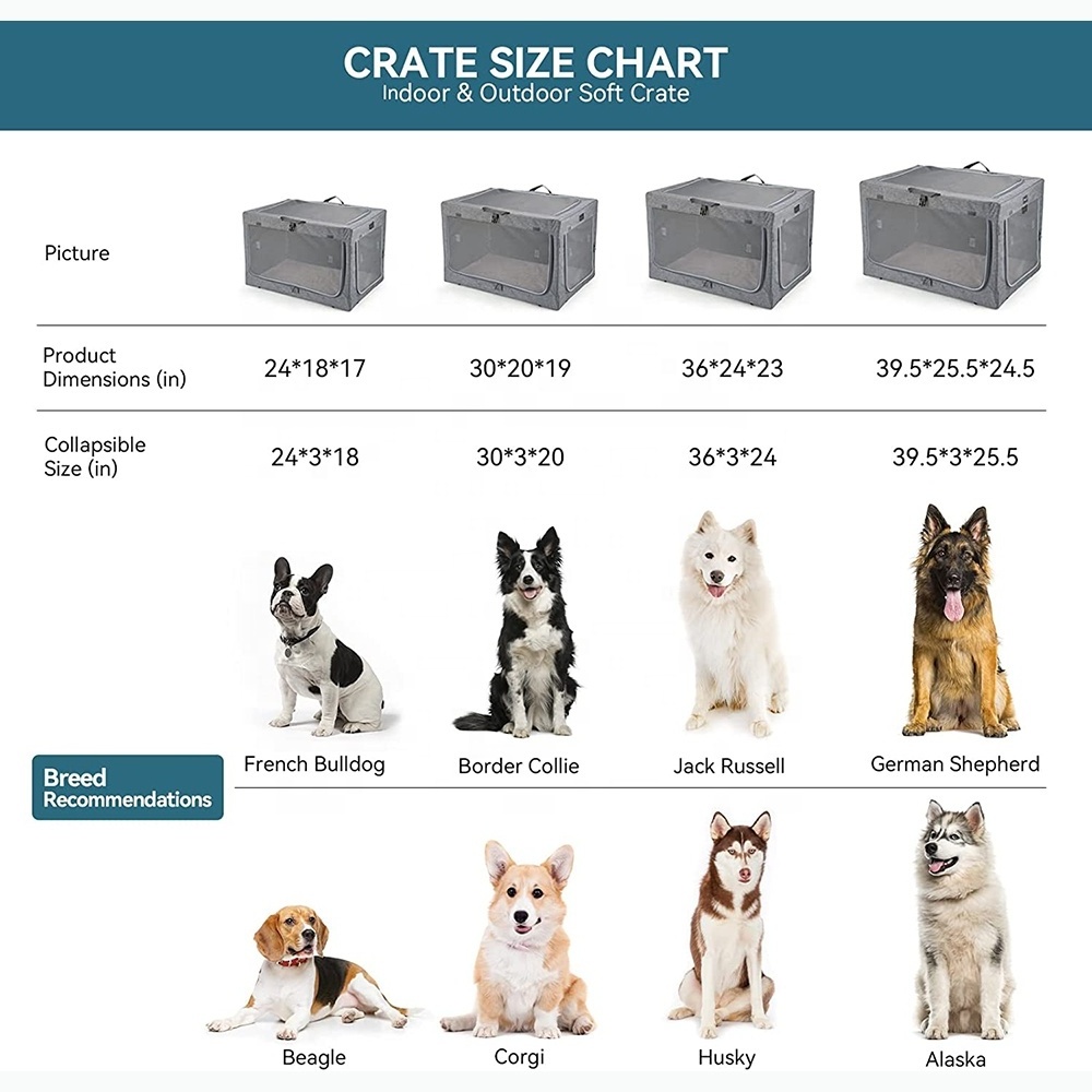 2023 New Style Soft-Sided Folding Soft Dog Travel Crate Kennel