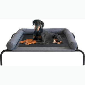 48 Inch Cooling Elevated Pet Cushion Bed Raised Dog Cots Beds for Small Dogs, Portable Indoor & Outdoor Pet Hammock Bed