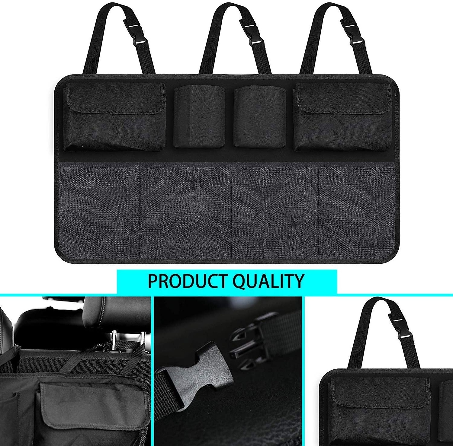 Strong Durable Car Organizer Backseat Trunk Storage bag, Auto Hanging Back Seat Storage, Car Cargo Trunk Storage Organizer Bag