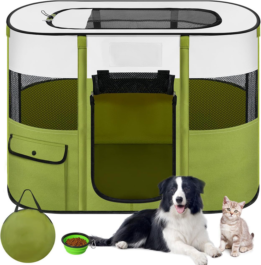 Foldable Playpen for Dogs & Cats Portable Dog Crates Pet Kennel Tent Fence Puppy playpen Indoor, Outdoor Travel Use