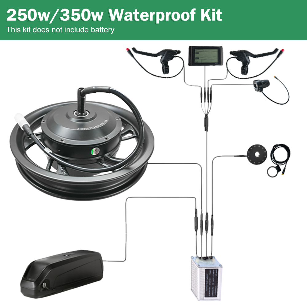 Factory 250 watt rear wheel hub motor kit with Disc brake 24V 36V 48V electric bicycle dc hub motor conversion kit for bike