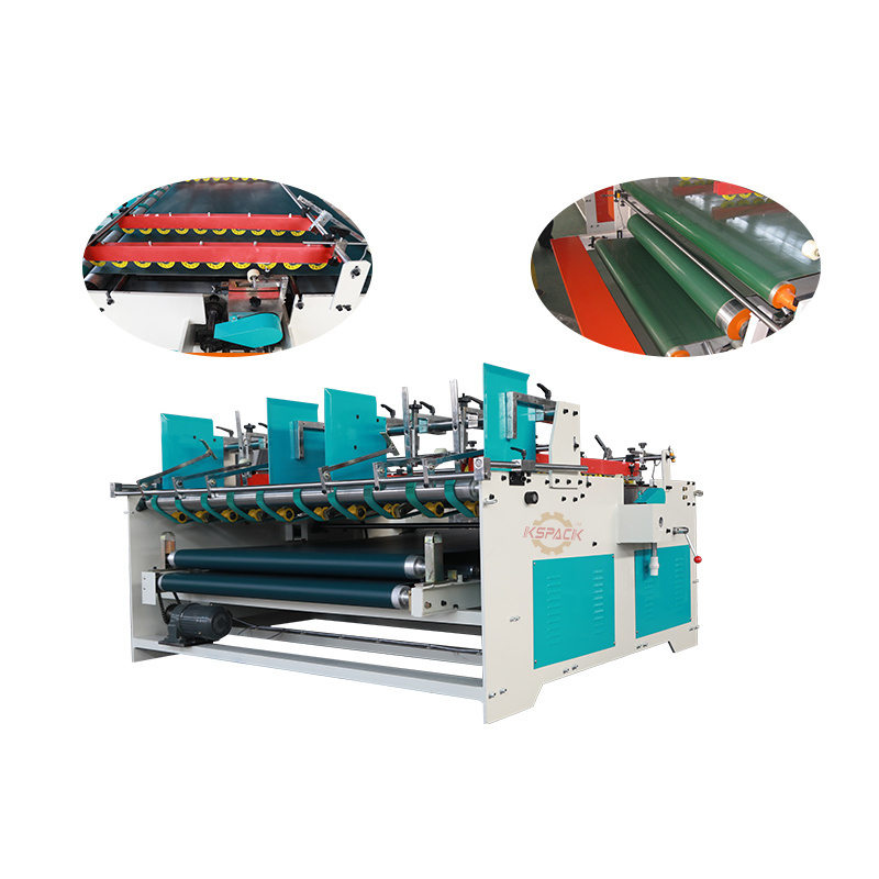 Automatic Carton Box Folder Gluer Machine paper board glue make machine