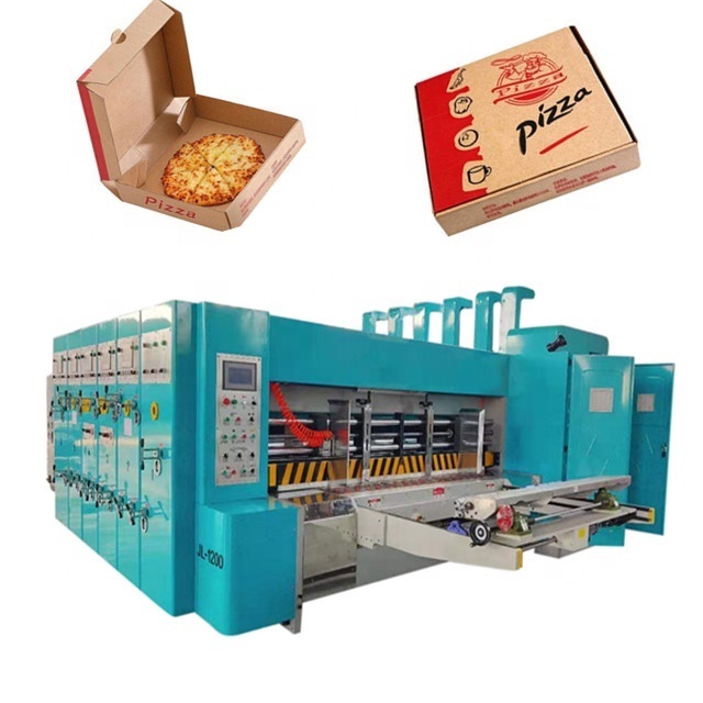 Full automatic flexo printing corrugated carton pizza box making machine