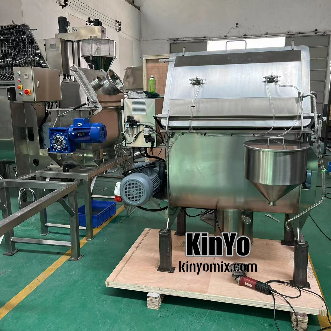 Manufacturer KinYo SS304 SS316 SS316L 100L coffee milk powder animal feed bake mixes cosmetics food spices Spiral Ribbon Mixer