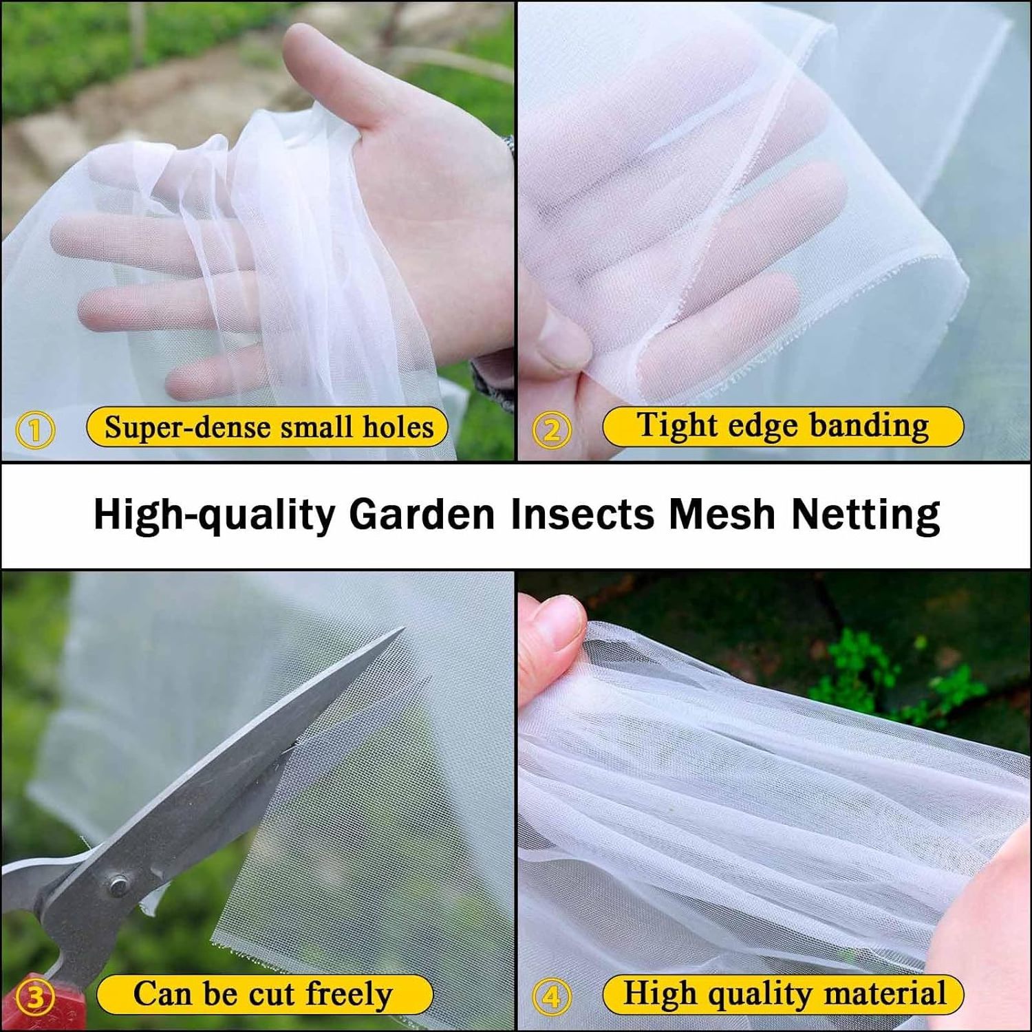 White Anti Bee Net Hail Net Hail Proof Net for Tree Crop Protection, Bird Insect Protection Net, Garden Fish Pond Net