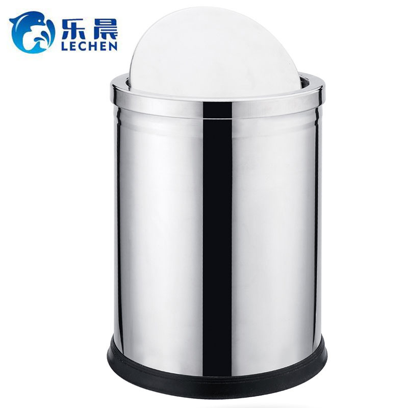 Stainless Steel Waste Bin with Lid  Kitchen Garbage Trash Bin  Commercial Trash Can Flip Bucket 3/5/8/12/20/30L