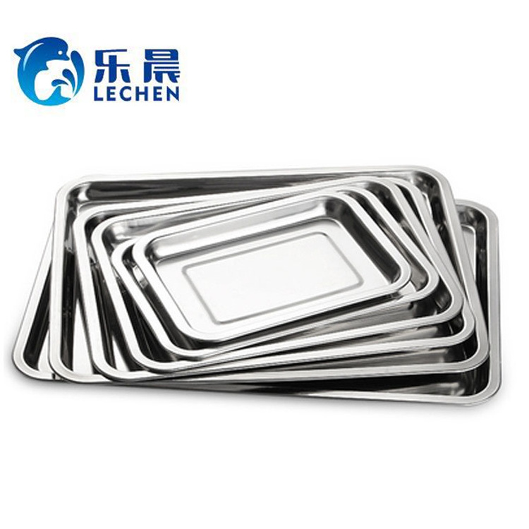 rectangular stainless steel traySquare Dish Food Fruit /Barbecue /Stainless Steel Plate Tray Dinner Plate Serving Tray for hotel